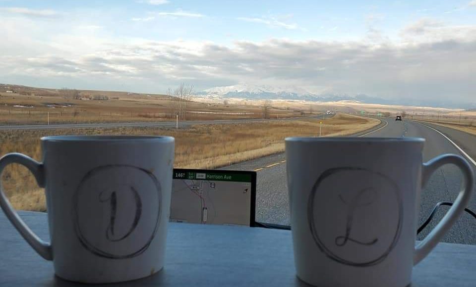 Coffee cups on the dashboard