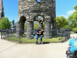 Doug and Loretta in front of the Newport Tower