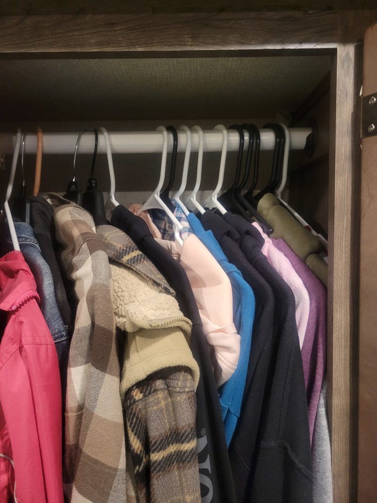 RV Closets with standard hangers
