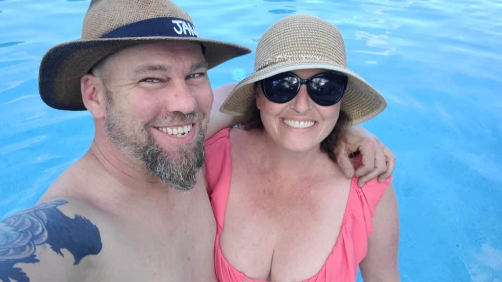 Doug and Loretta in the pool in Tampa Florida.