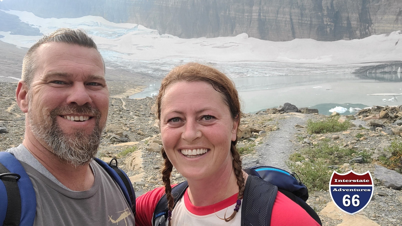 Interstate Adventures with the Grinnell Glacier behind us.