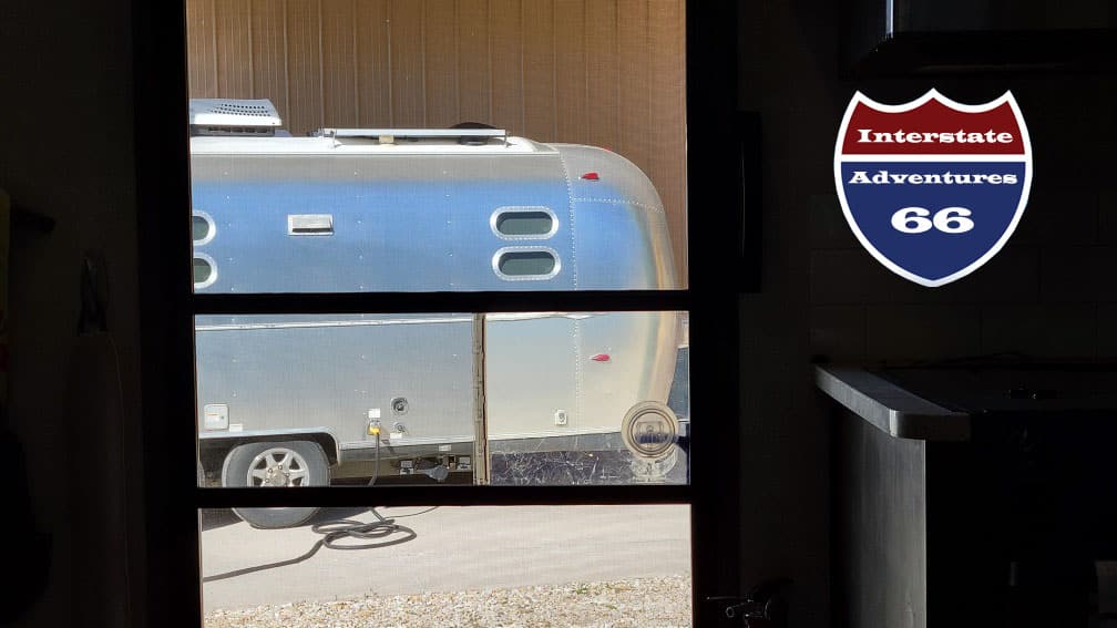 Airstream parked right outside of our camper door.