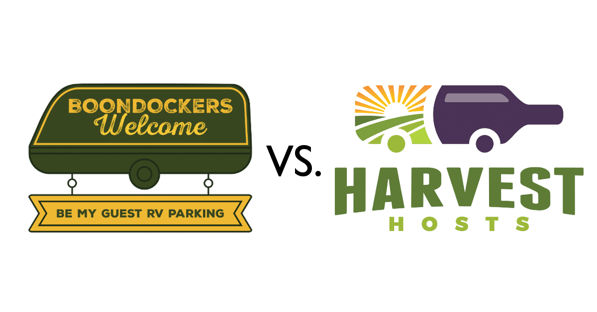 Harvest Host Logo vs. Boondockers Welcome logo