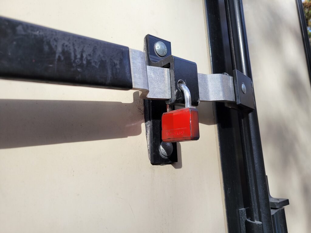 Lock on our Garage Door to prevent Campground Theft