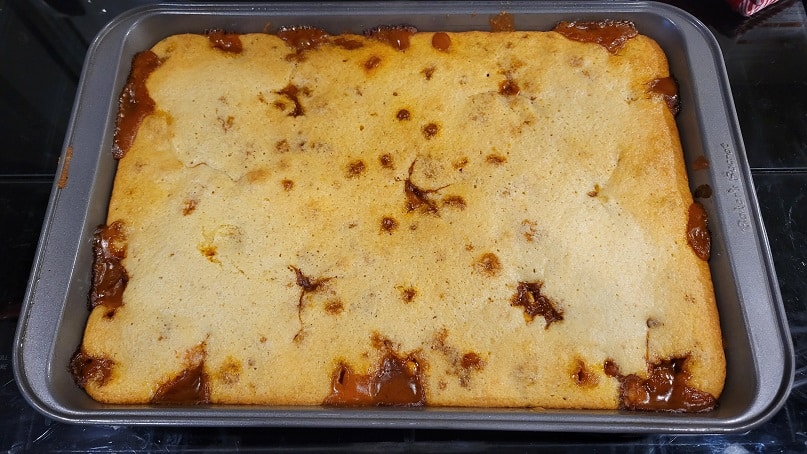 Frankfurter Tamale Casserole Fresh out of the Oven